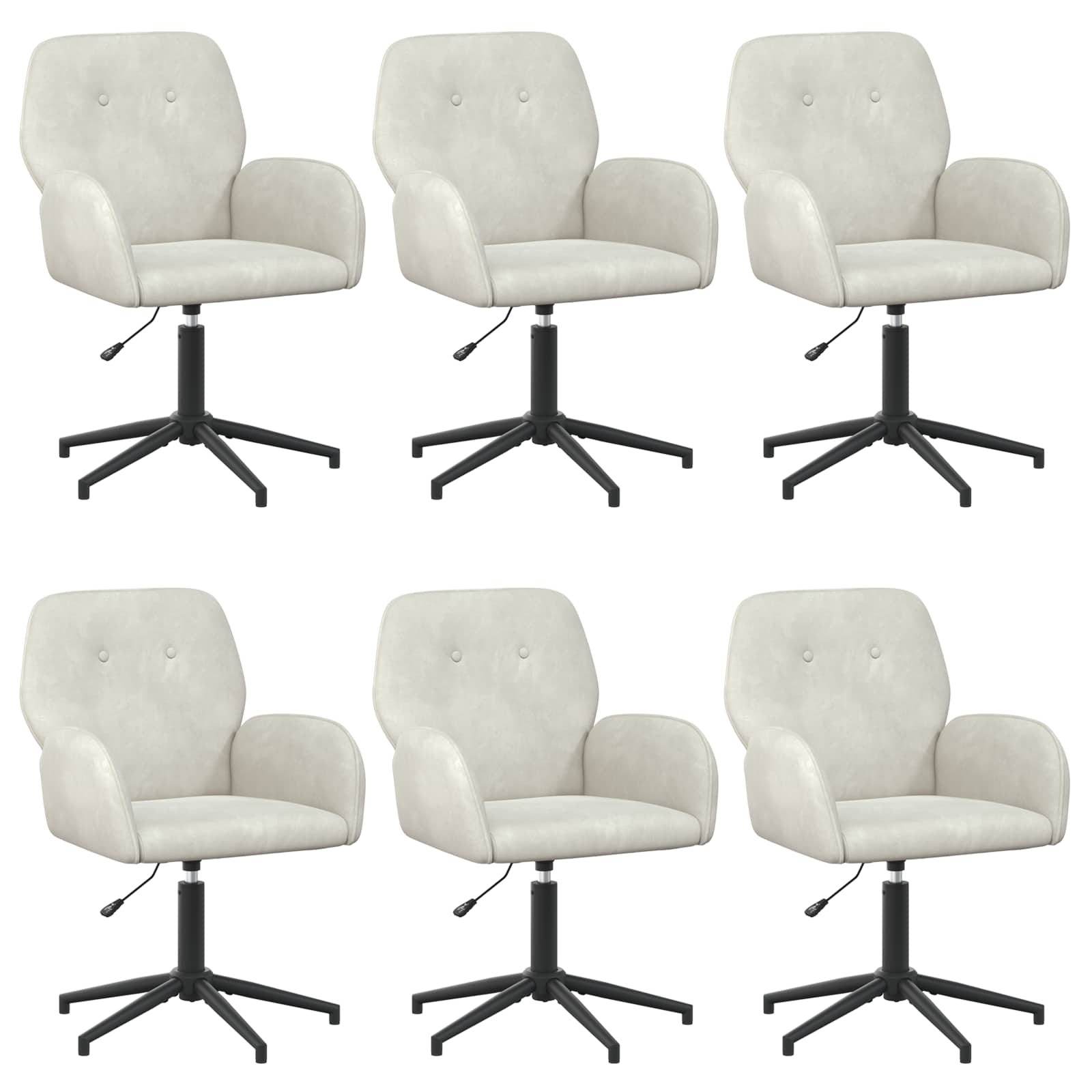 Draaiende Bureaustoelen 6 st 54 x 55 x 90 cm Crèmekleurig