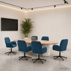 Draaiende Bureaustoelen 6 st 54 x 55 x 90 cm Blauw fluweel