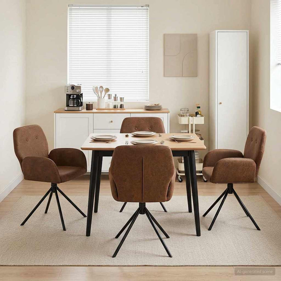 Draai Eetstoelen 4 pcs Nep Suede Leer Bruin 54 x 55 x 86 cm