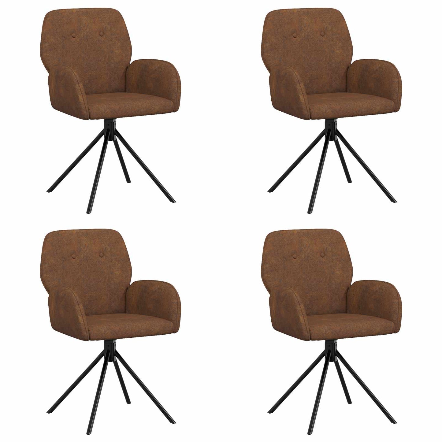 Draai Eetstoelen 4 pcs Nep Suede Leer Bruin 54 x 55 x 86 cm