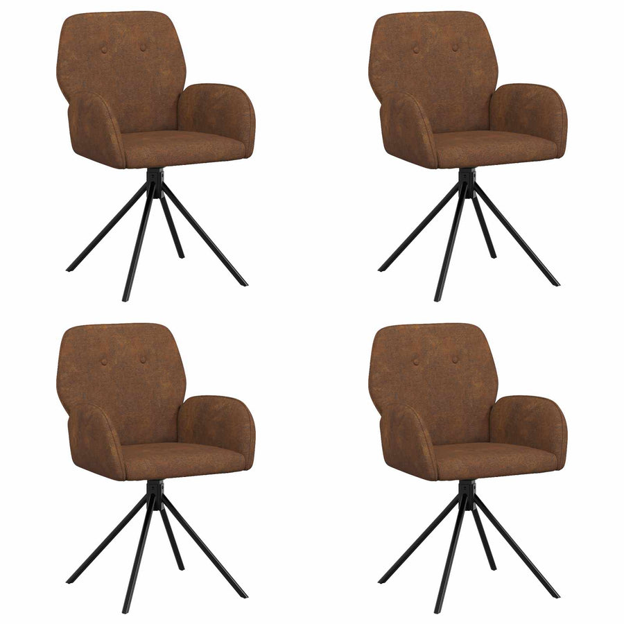 Draai Eetstoelen 4 pcs Nep Suede Leer Bruin 54 x 55 x 86 cm