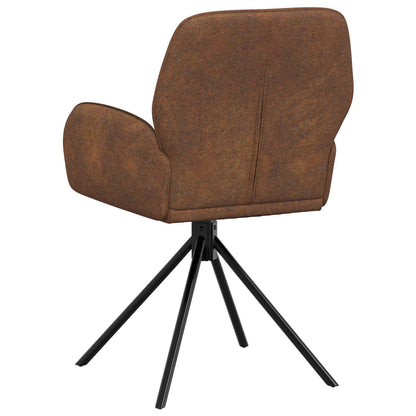 Draai Eetstoelen 4 pcs Nep Suede Leer Bruin 54 x 55 x 86 cm