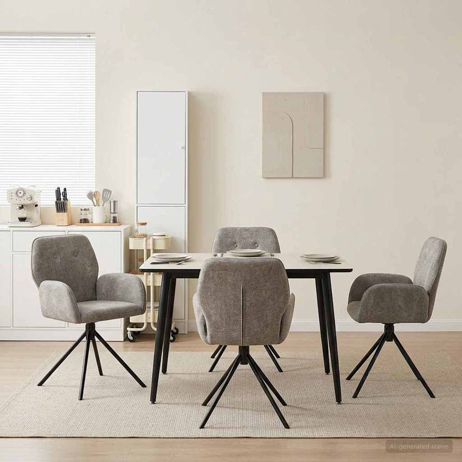 Draai Eetstoelen 4 pcs Nep Suede Leer Lichtgrijs