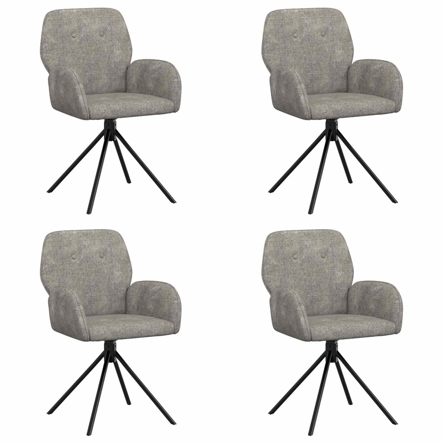 Draai Eetstoelen 4 pcs Nep Suede Leer Lichtgrijs