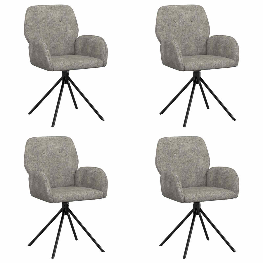 Draai Eetstoelen 4 pcs Nep Suede Leer Lichtgrijs