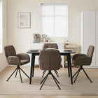 Draai Eetstoelen 4 pcs Nep Suede Leer Donkergrijs