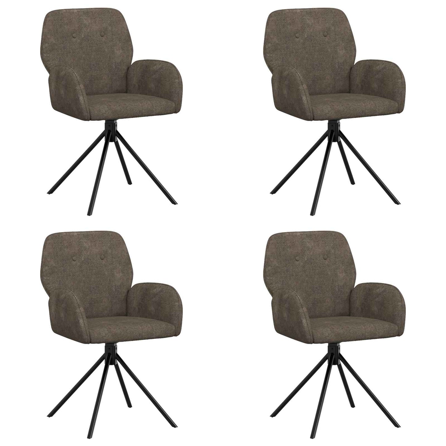 Draai Eetstoelen 4 pcs Nep Suede Leer Donkergrijs