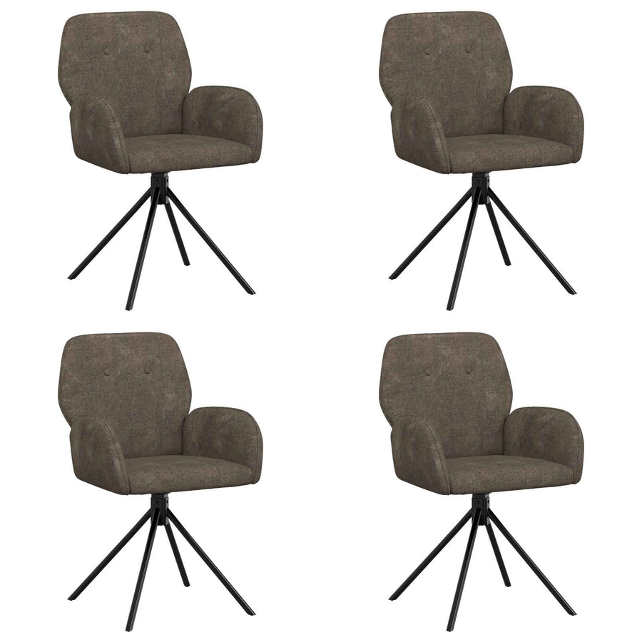 Draai Eetstoelen 4 pcs Nep Suede Leer Donkergrijs