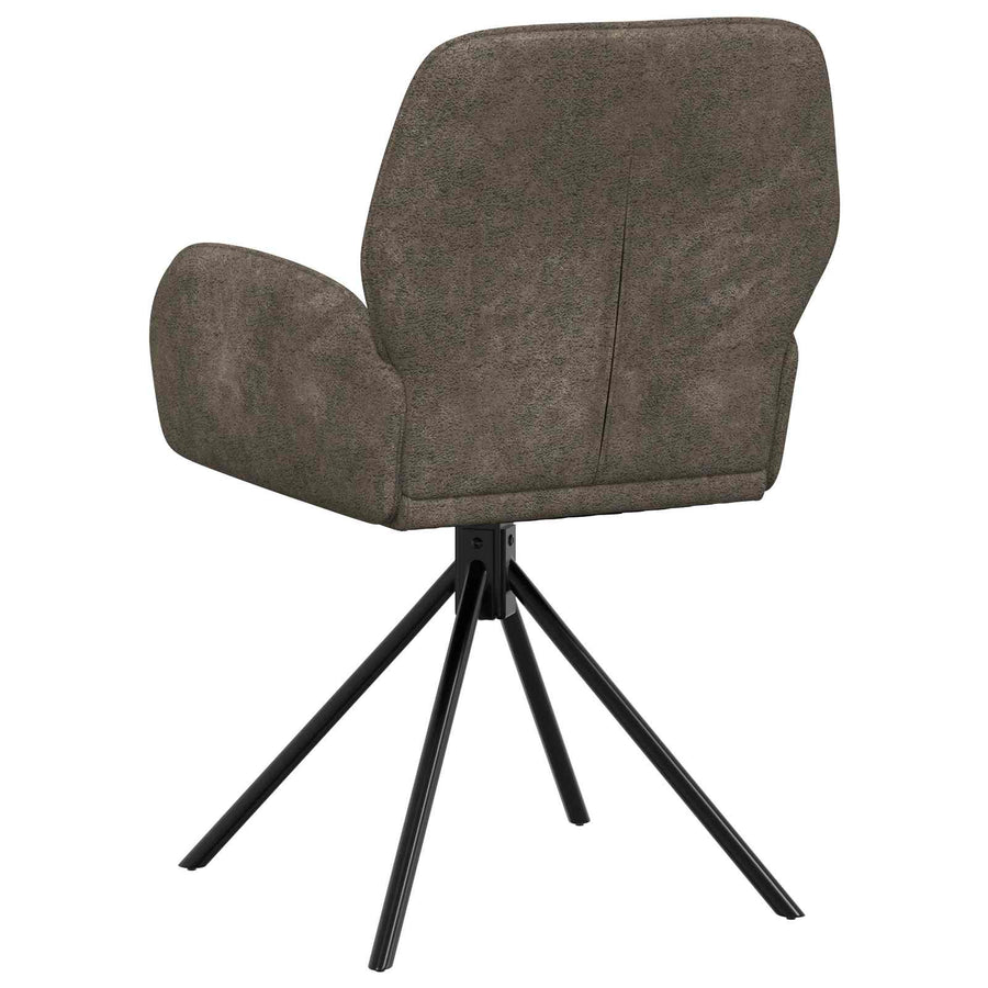 Draai Eetstoelen 4 pcs Nep Suede Leer Donkergrijs