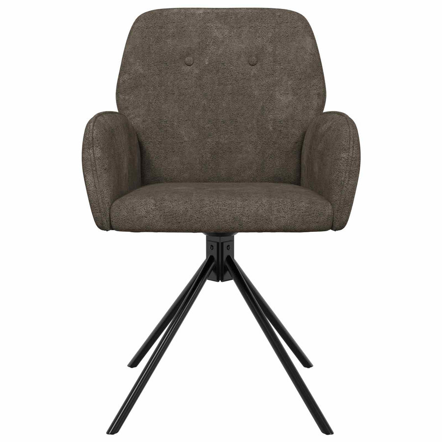 Draai Eetstoelen 4 pcs Nep Suede Leer Donkergrijs