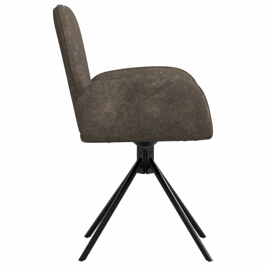 Draai Eetstoelen 4 pcs Nep Suede Leer Donkergrijs