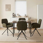 Draai Eetstoelen 4 pcs Nep Suede Leer Legergroen