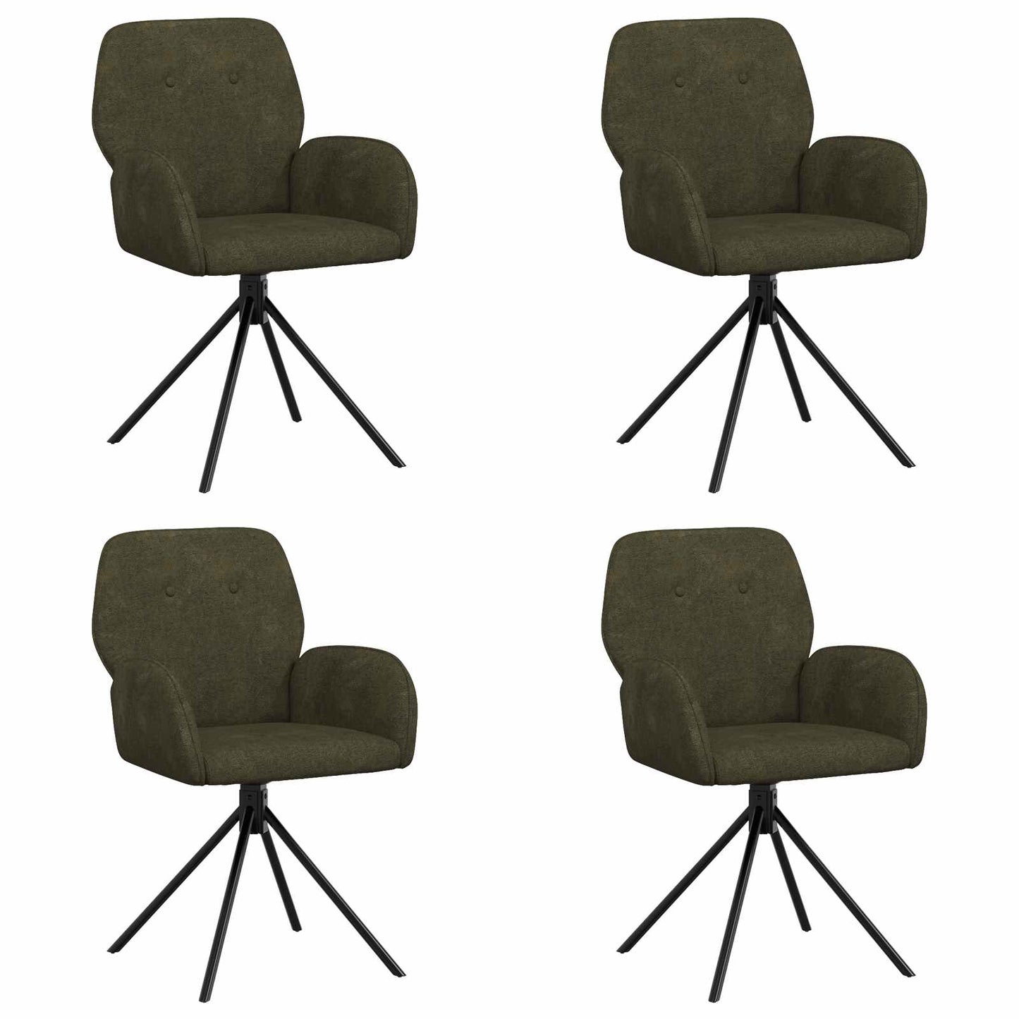 Draai Eetstoelen 4 pcs Nep Suede Leer Legergroen