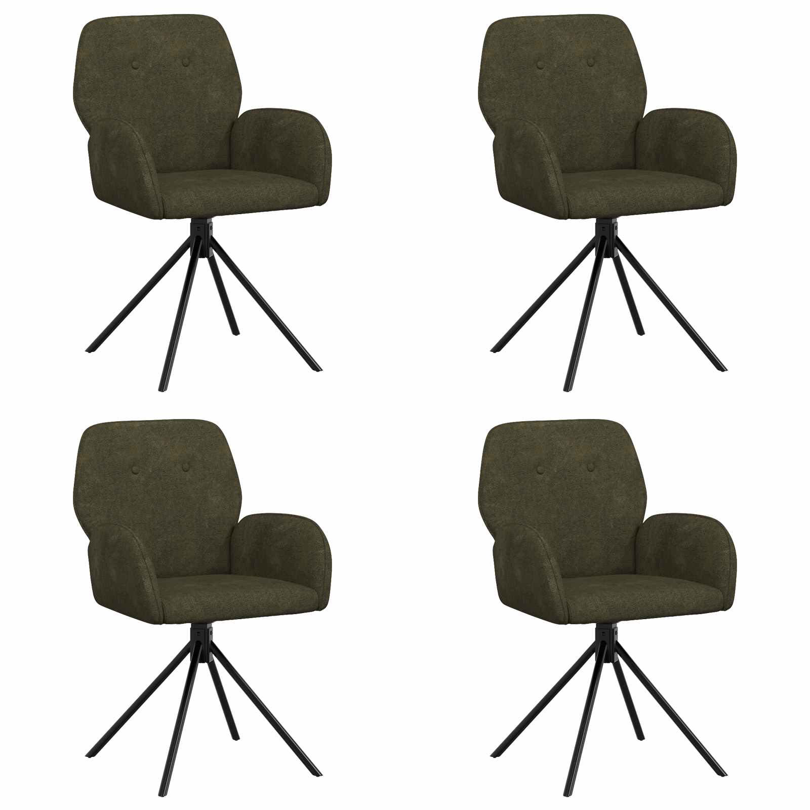 Draai Eetstoelen 4 pcs Nep Suede Leer Legergroen