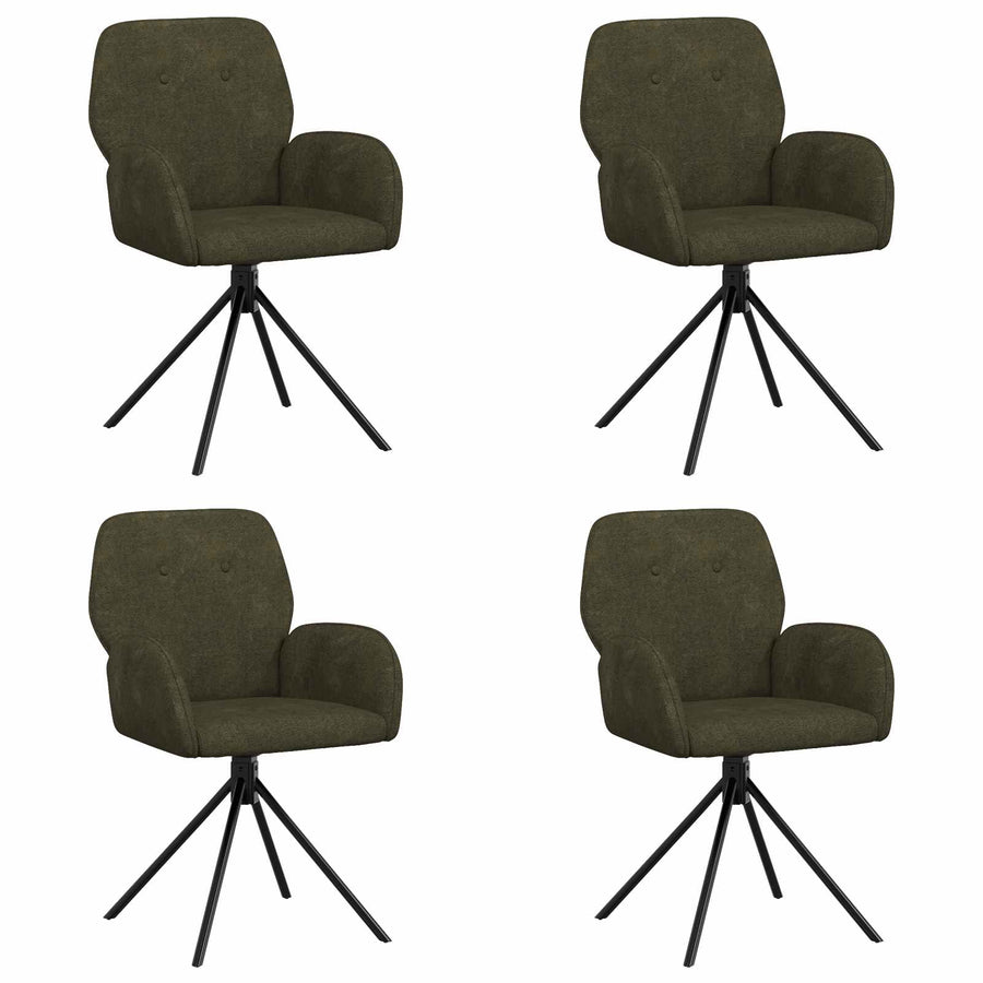 Draai Eetstoelen 4 pcs Nep Suede Leer Legergroen