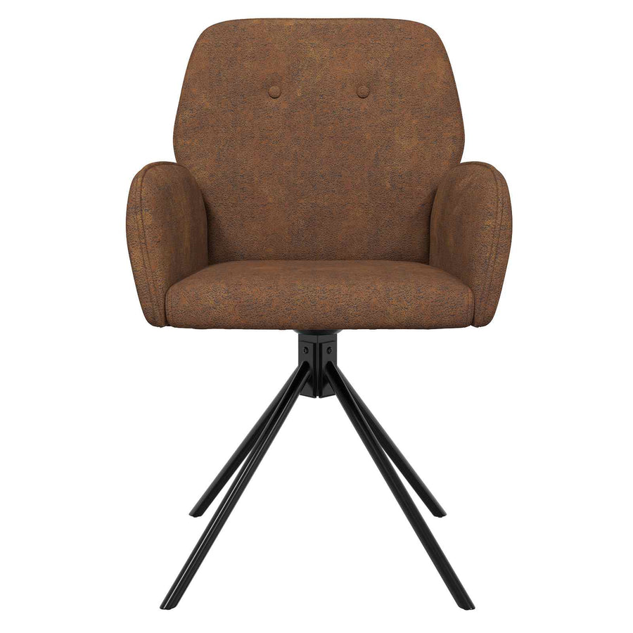 Draai Eetstoelen 6 pcs Nep Suede Leer Bruin 54 x 55 x 86 cm