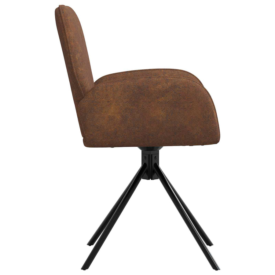 Draai Eetstoelen 6 pcs Nep Suede Leer Bruin 54 x 55 x 86 cm