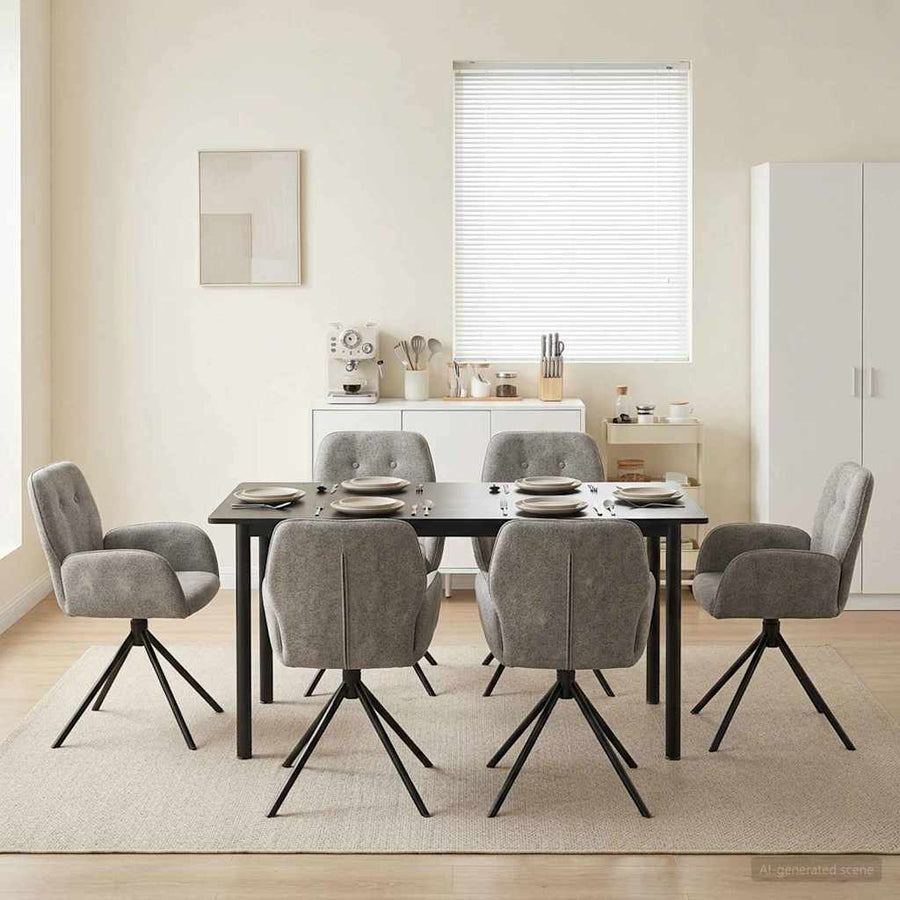 Draai Eetstoelen 6 pcs Nep Suede Leer Lichtgrijs