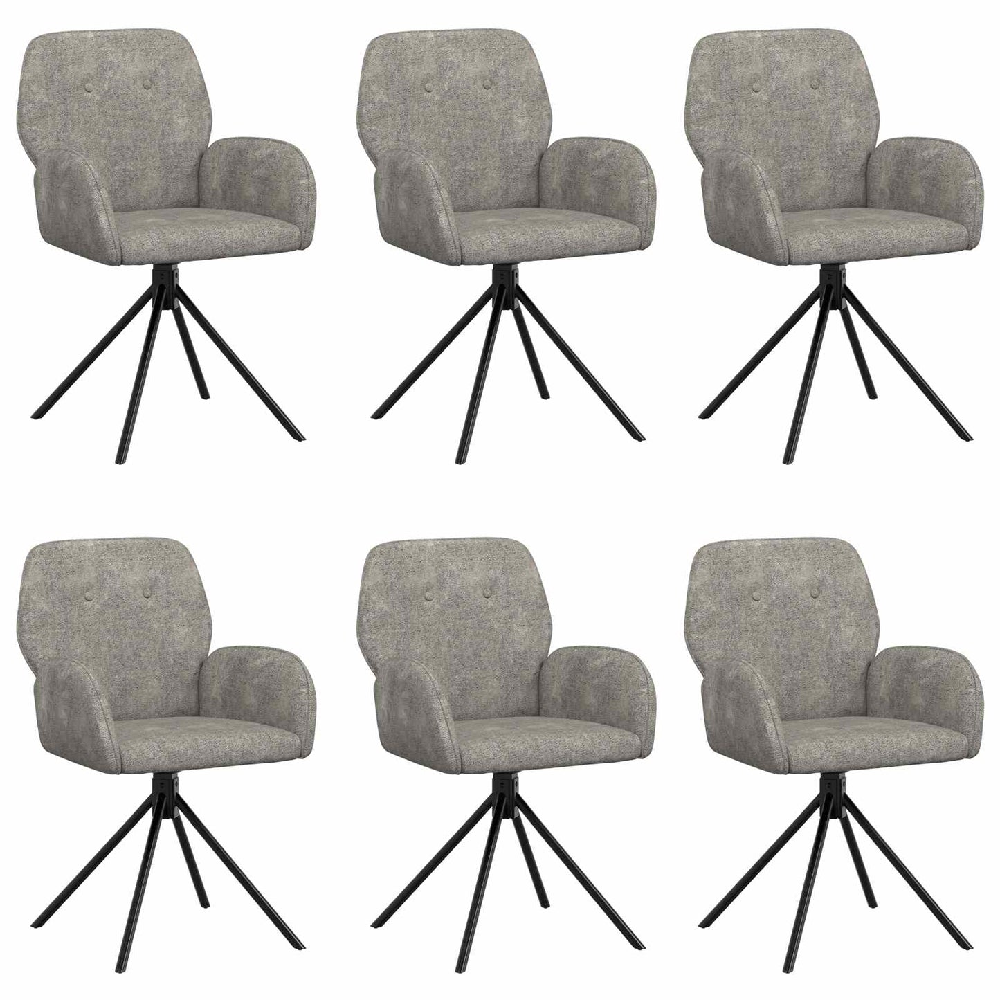 Draai Eetstoelen 6 pcs Nep Suede Leer Lichtgrijs