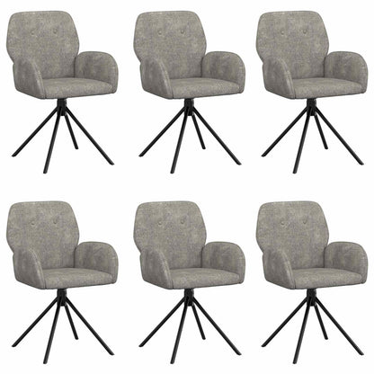 Draai Eetstoelen 6 pcs Nep Suede Leer Lichtgrijs