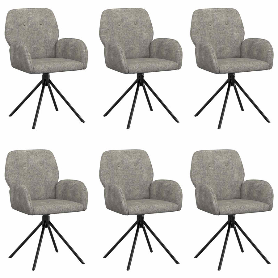 Draai Eetstoelen 6 pcs Nep Suede Leer Lichtgrijs