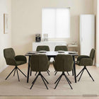 Draai Eetstoelen 6 pcs Nep Suede Leer Legergroen