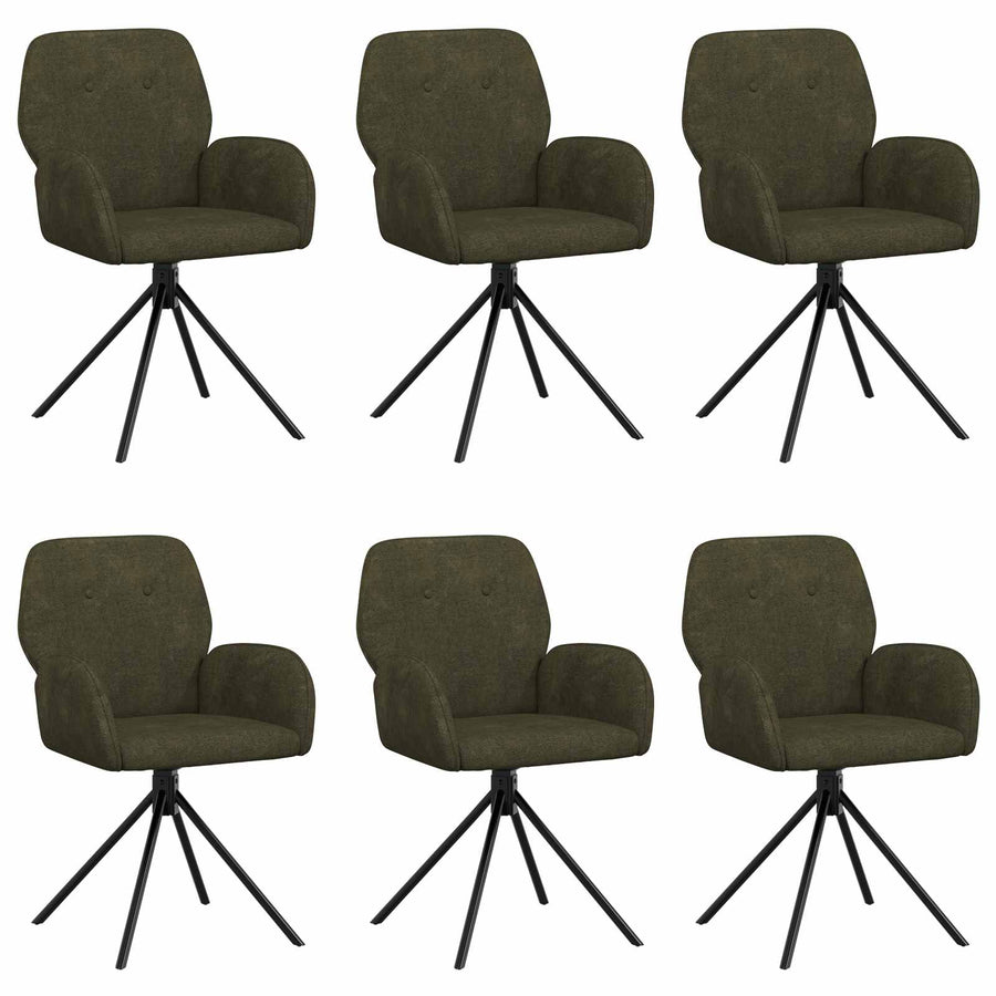 Draai Eetstoelen 6 pcs Nep Suede Leer Legergroen