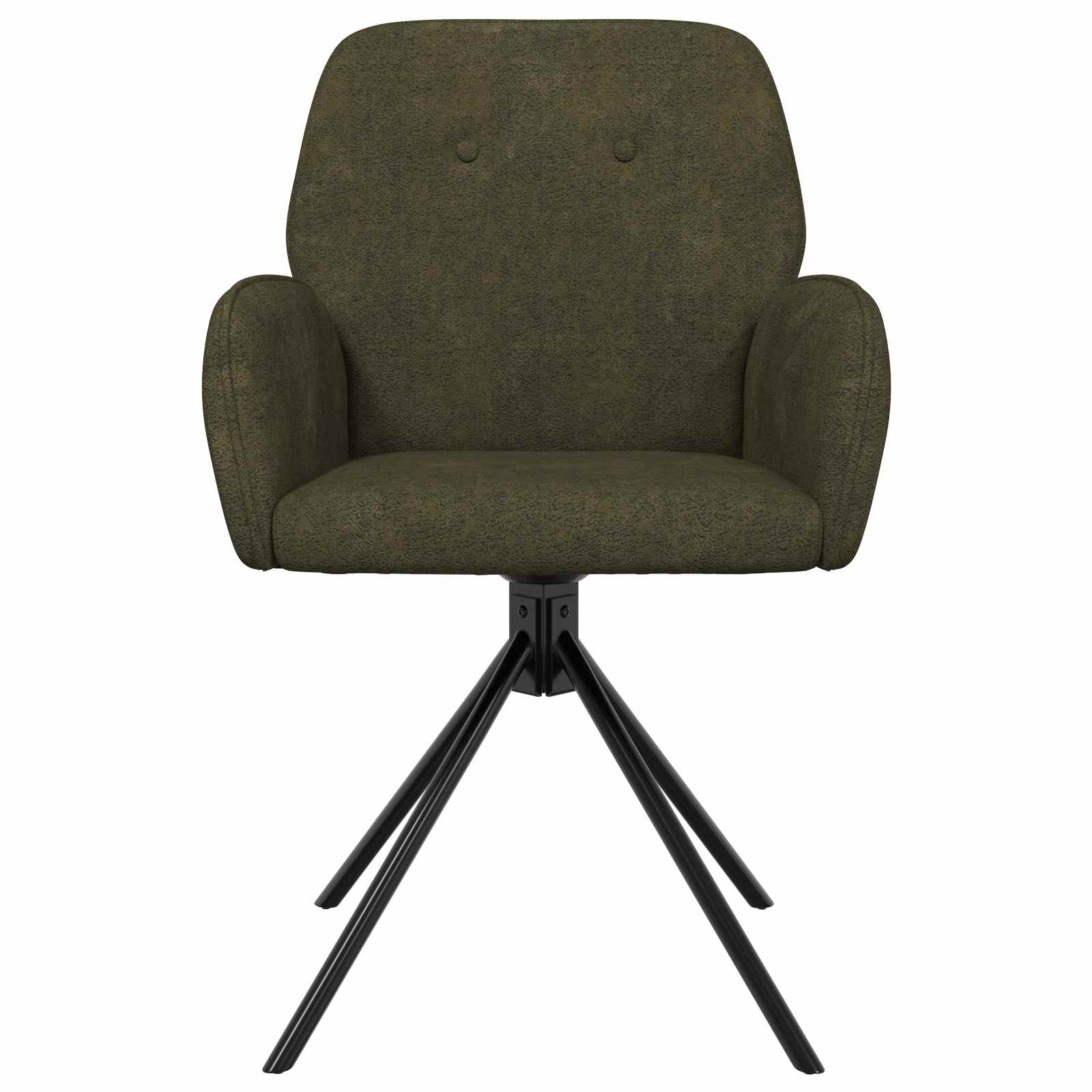 Draai Eetstoelen 6 pcs Nep Suede Leer Legergroen