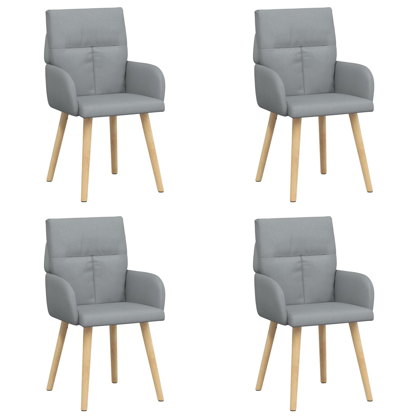 Eettafelstoelen 4 pcs Stof Lichtgrijs 60 x 56 x 96 cm