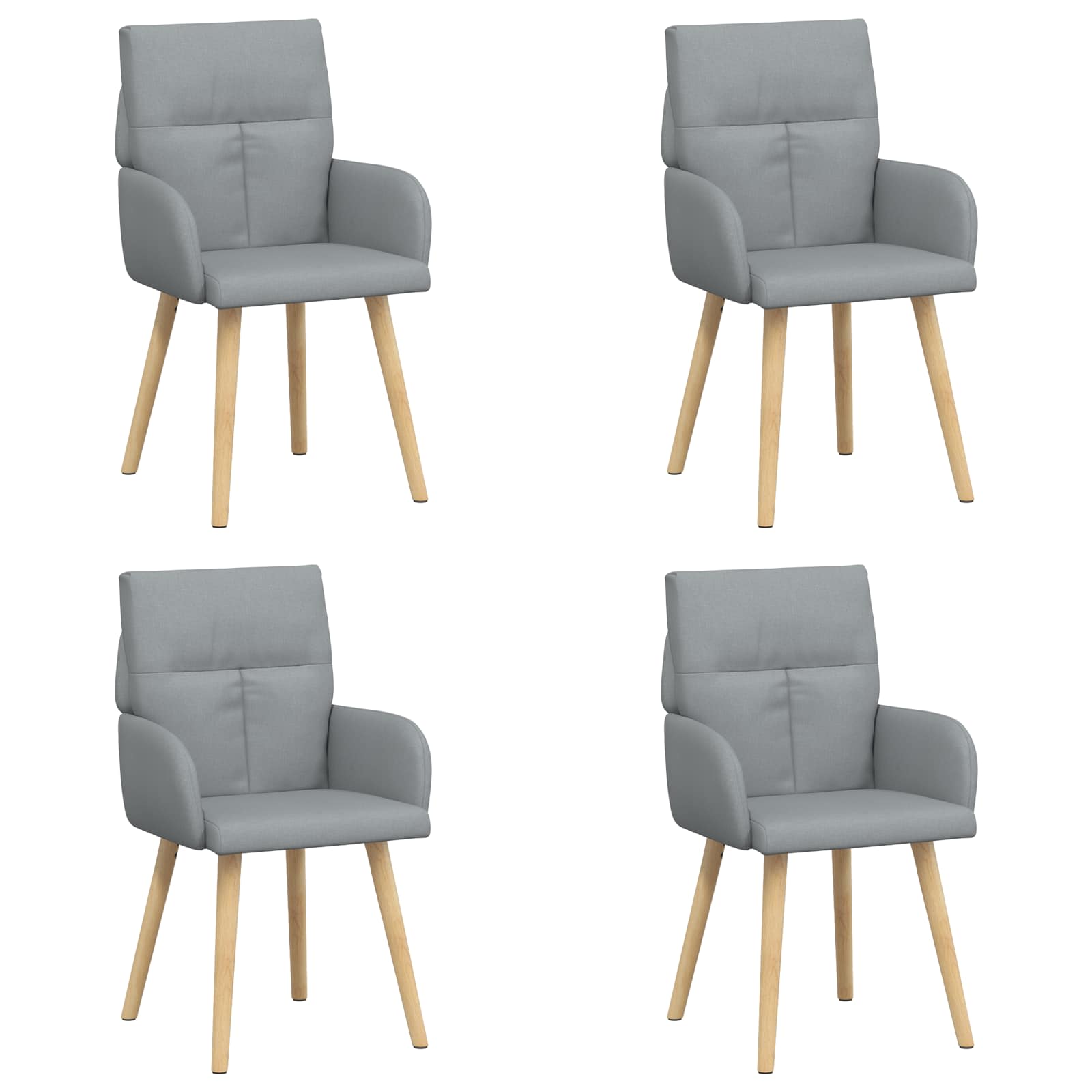 Eettafelstoelen 4 pcs Stof Lichtgrijs 60 x 56 x 96 cm