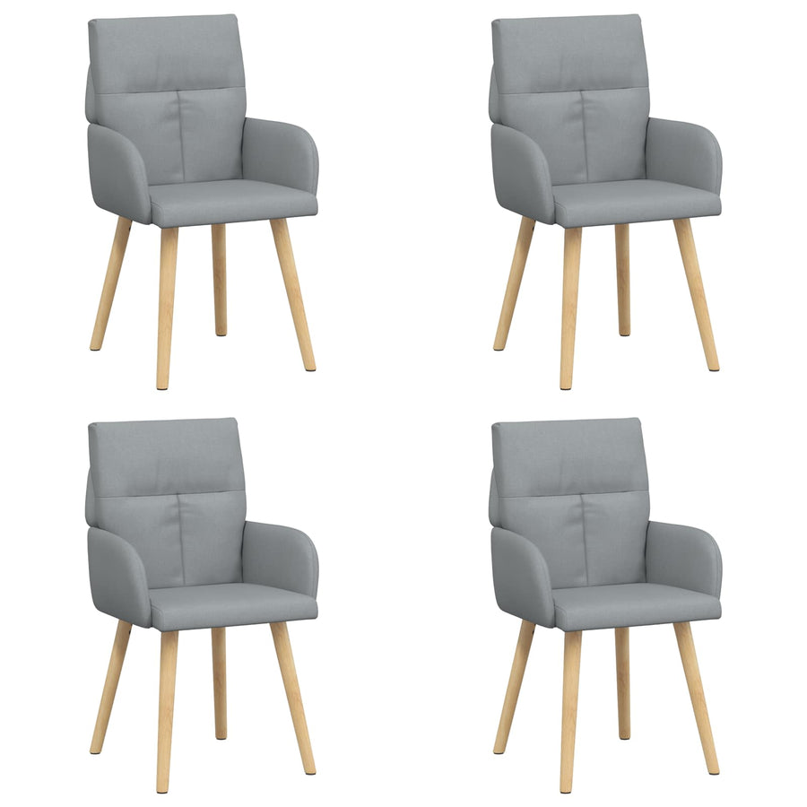 Eettafelstoelen 4 pcs Stof Lichtgrijs 60 x 56 x 96 cm