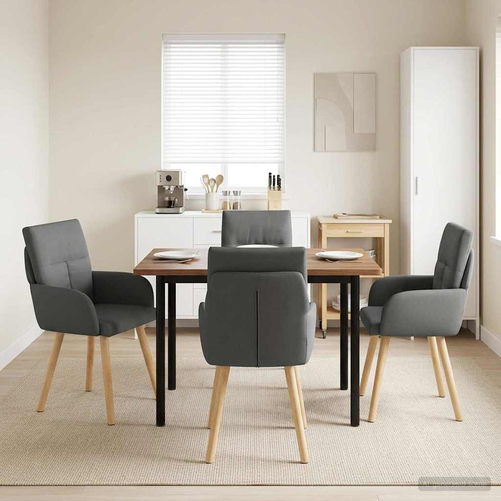 Eettafelstoelen 4 pcs Stof Donkergrijs 60 x 56 x 96 cm