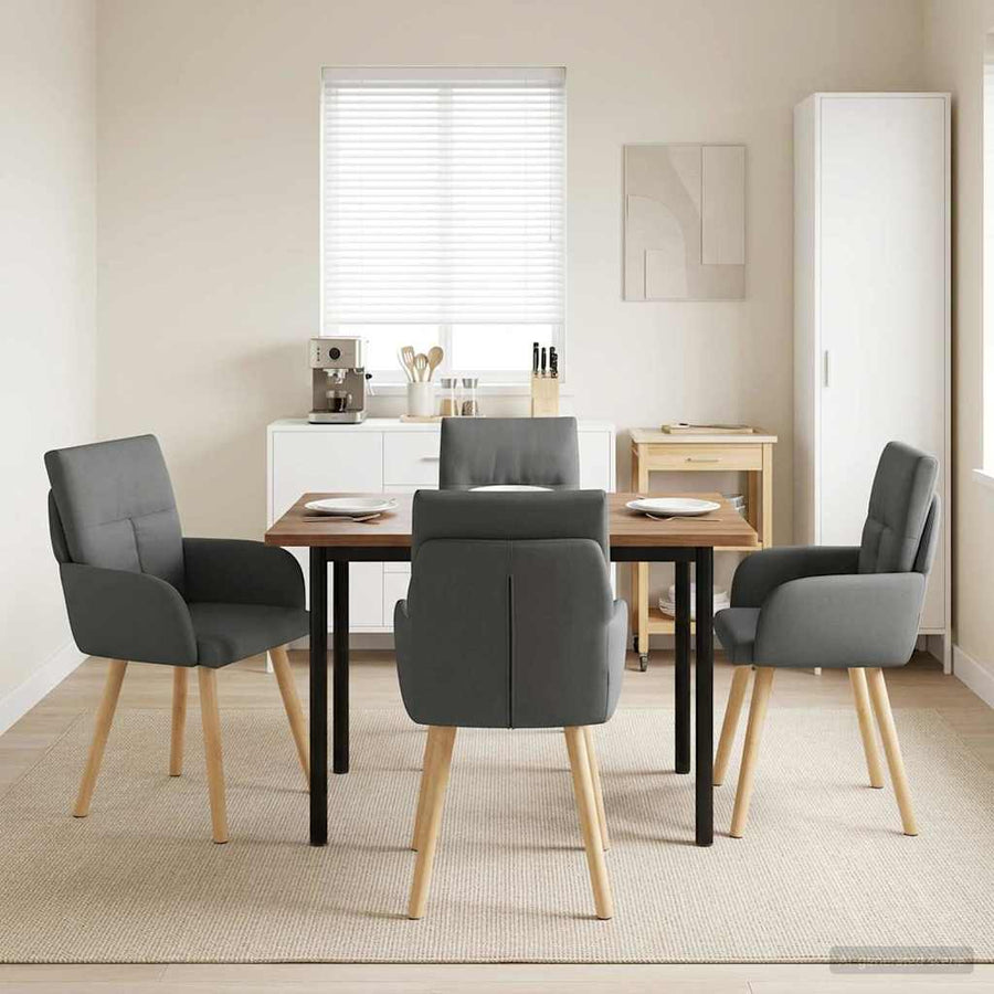 Eettafelstoelen 4 pcs Stof Donkergrijs 60 x 56 x 96 cm