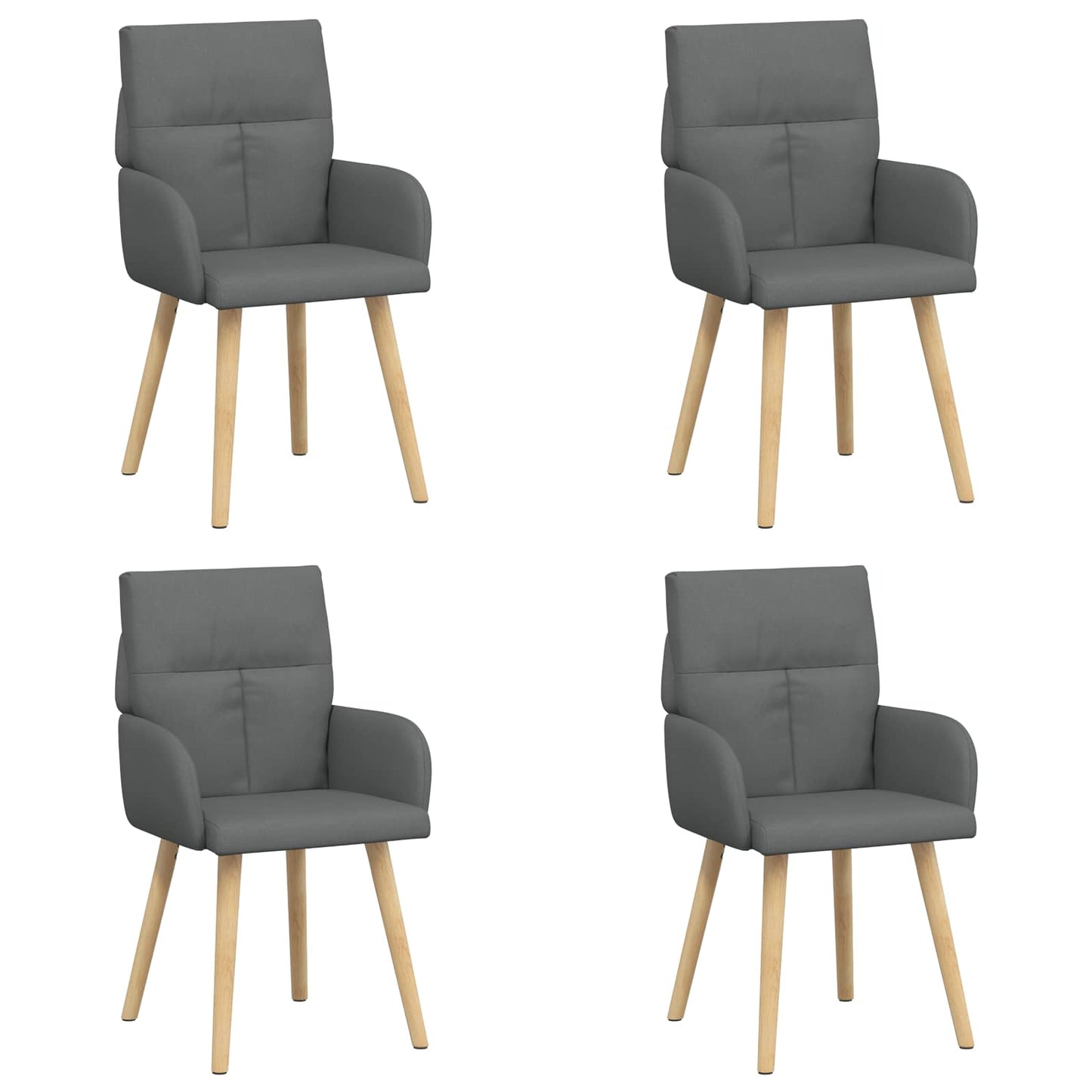 Eettafelstoelen 4 pcs Stof Donkergrijs 60 x 56 x 96 cm