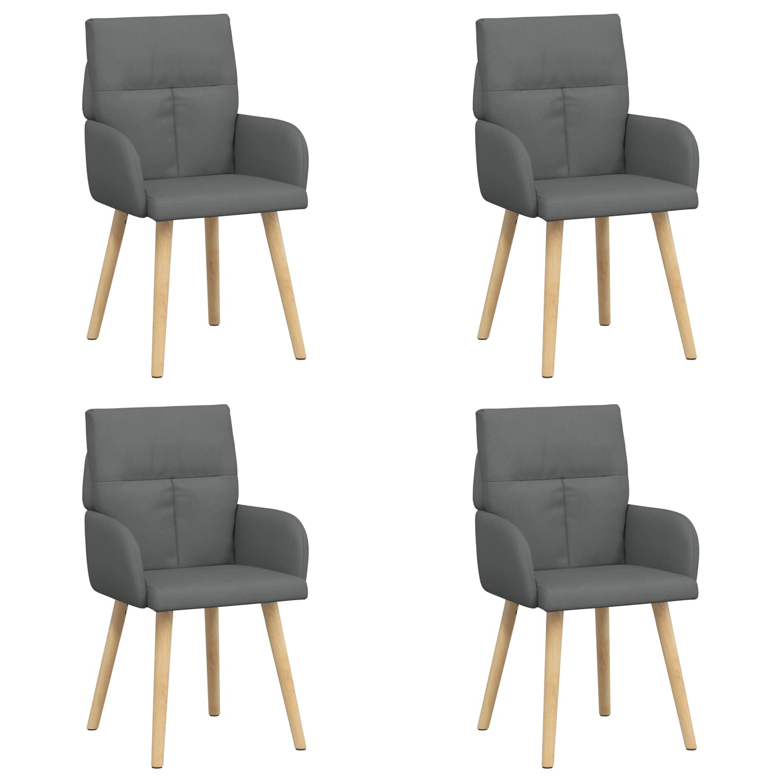 Eettafelstoelen 4 pcs Stof Donkergrijs 60 x 56 x 96 cm