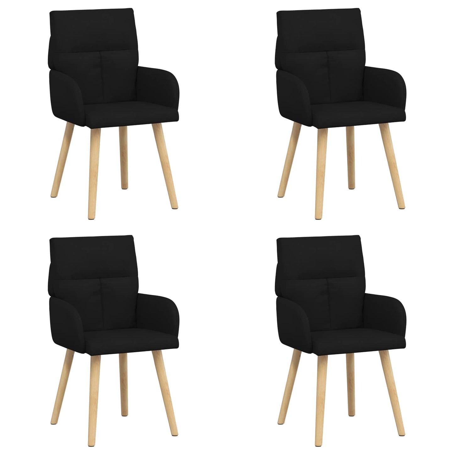 Eettafelstoelen 4 pcs Stof Zwart 60 x 56 x 96 cm