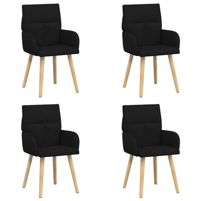Eettafelstoelen 4 pcs Stof Zwart 60 x 56 x 96 cm