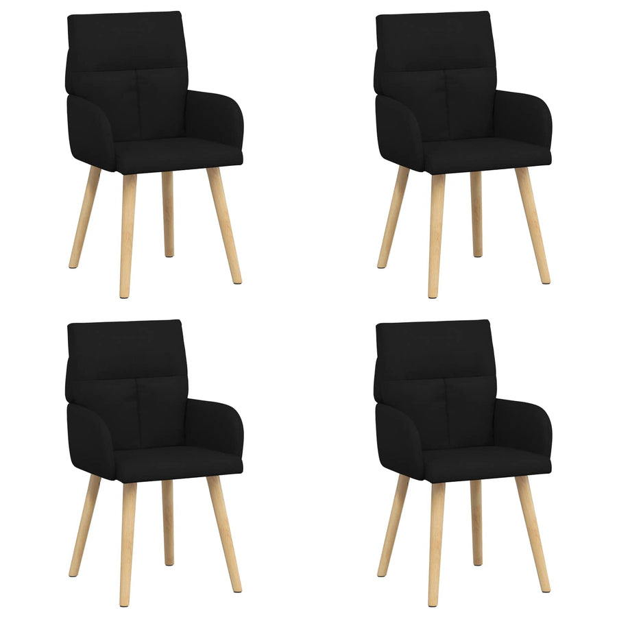 Eettafelstoelen 4 pcs Stof Zwart 60 x 56 x 96 cm