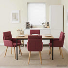 Eettafelstoelen 4 pcs Stof Wijnrood 60 x 56 x 96 cm