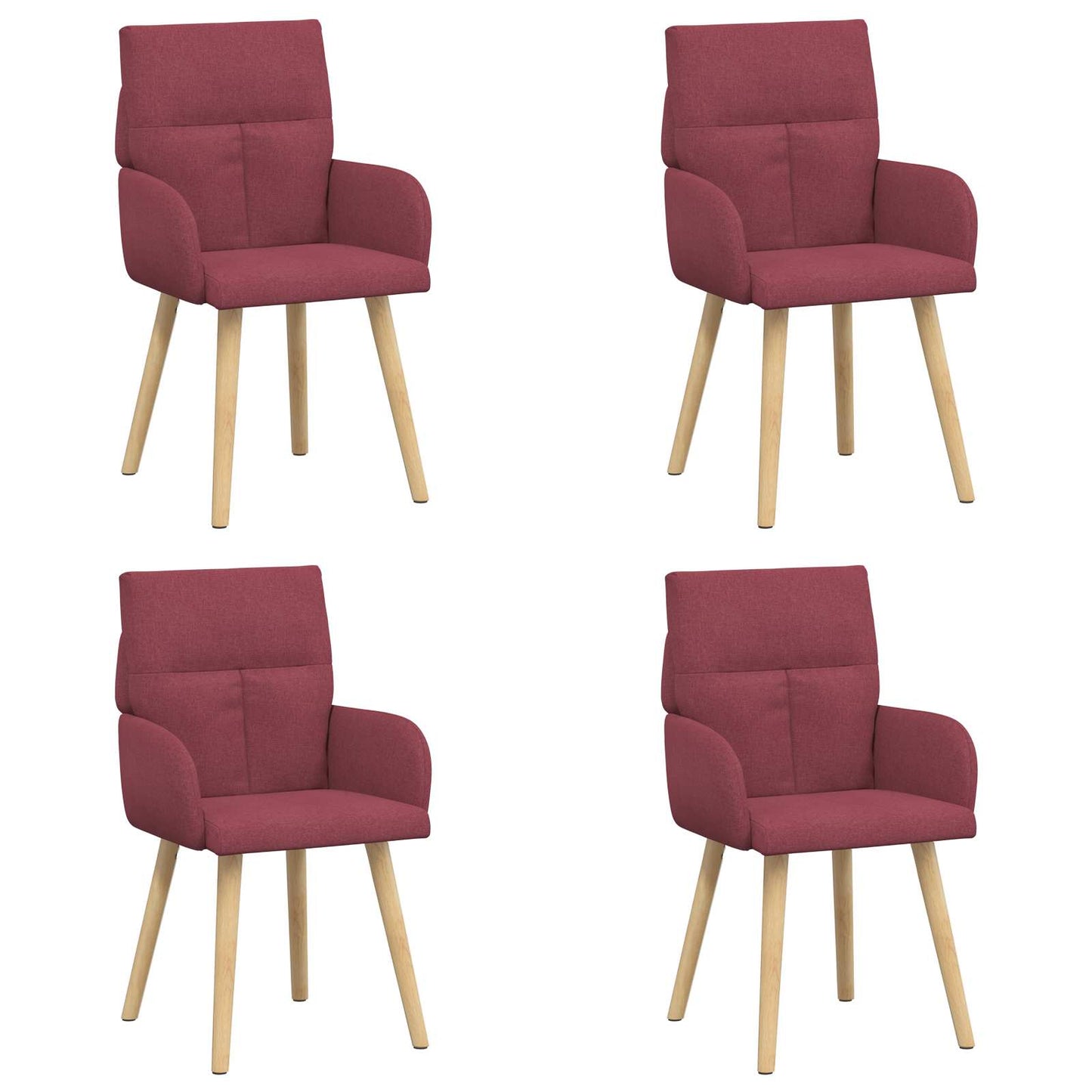 Eettafelstoelen 4 pcs Stof Wijnrood 60 x 56 x 96 cm