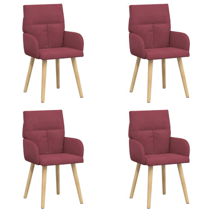Eettafelstoelen 4 pcs Stof Wijnrood 60 x 56 x 96 cm
