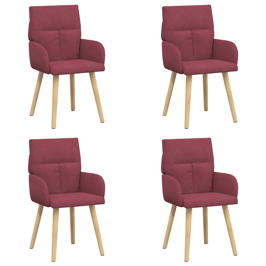 Eettafelstoelen 4 pcs Stof Wijnrood 60 x 56 x 96 cm