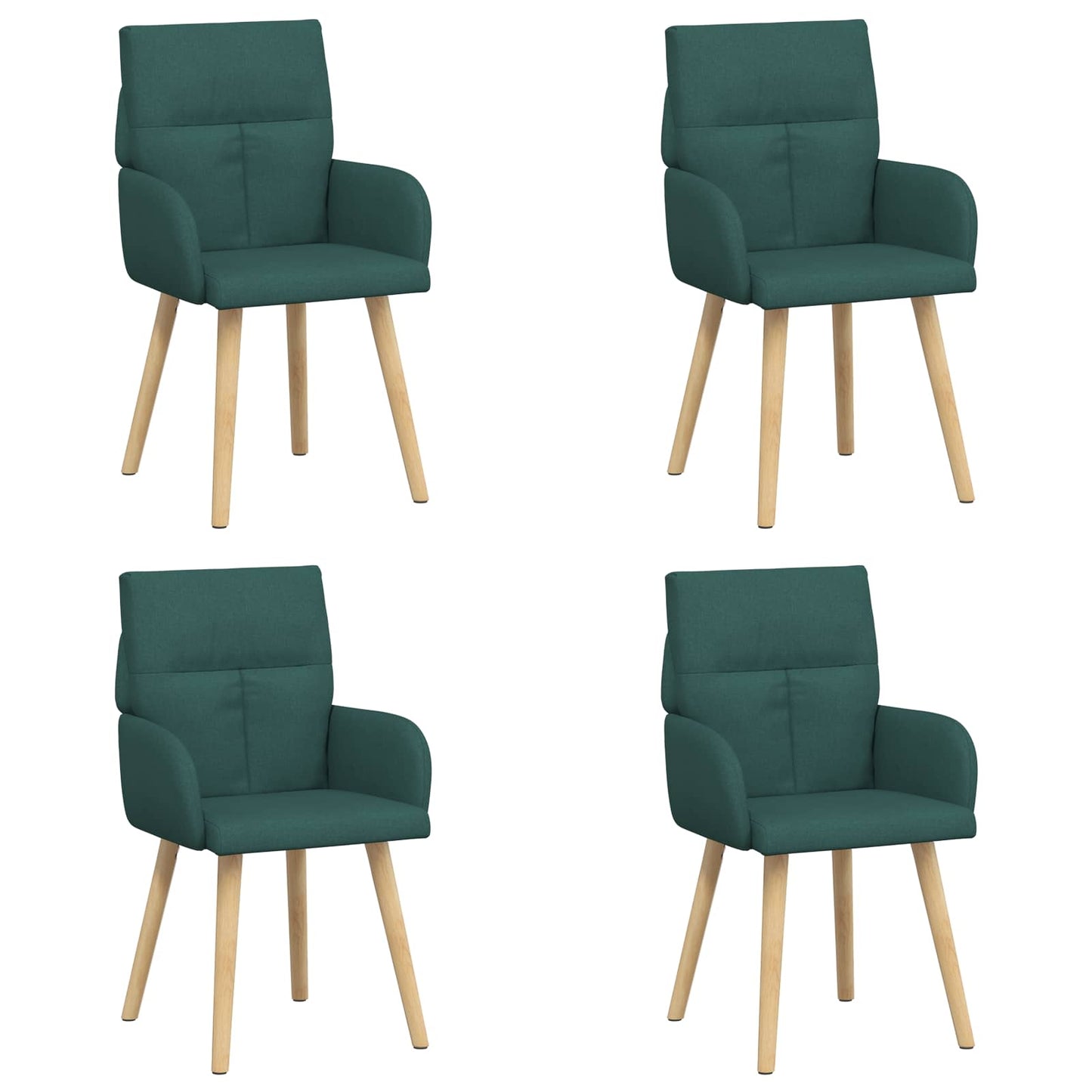 Eettafelstoelen 4 pcs Stof Donkergroen 60 x 56 x 96 cm