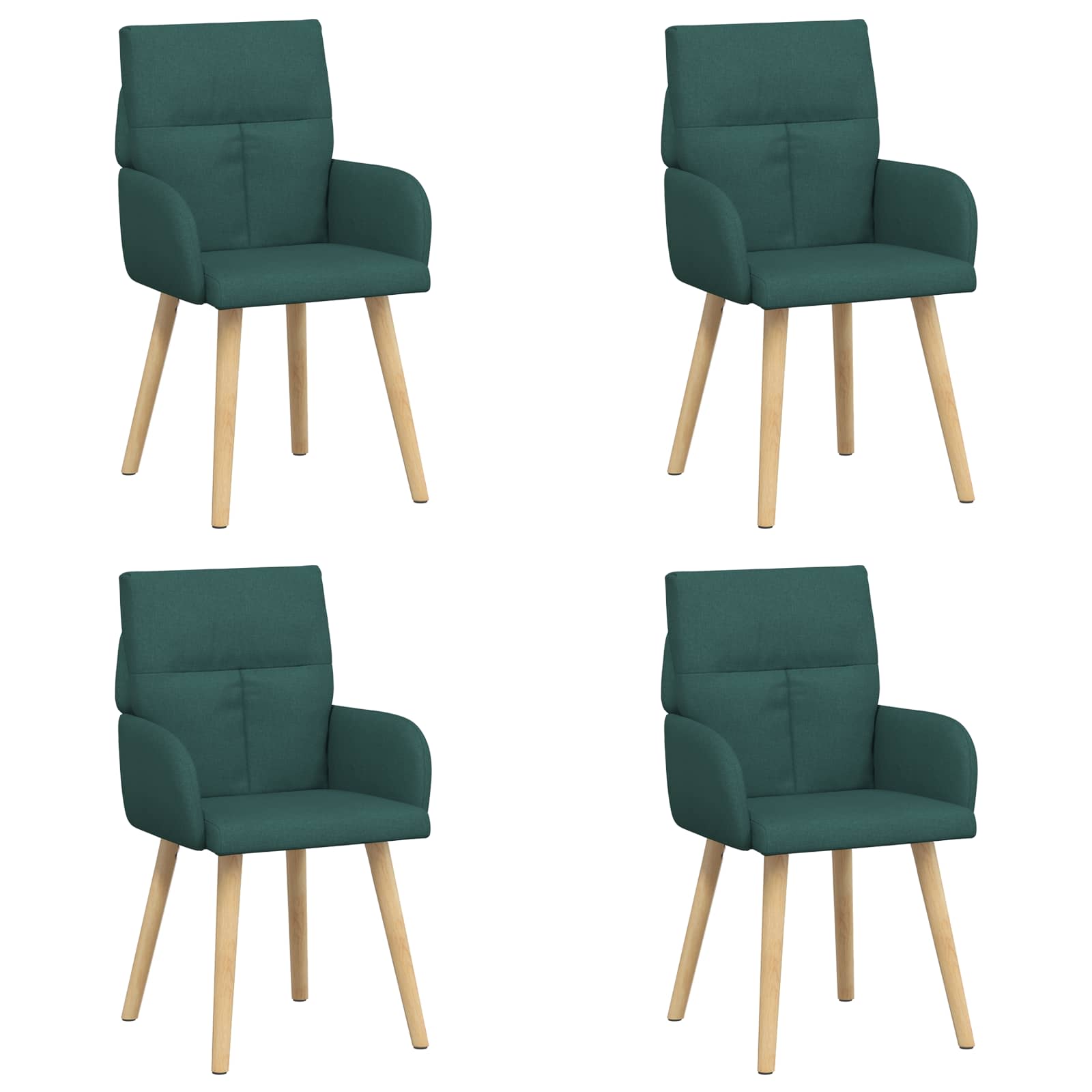 Eettafelstoelen 4 pcs Stof Donkergroen 60 x 56 x 96 cm