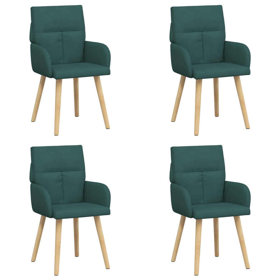 Eettafelstoelen 4 pcs Stof Donkergroen 60 x 56 x 96 cm