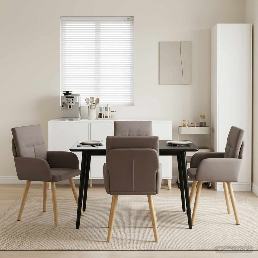 Eettafelstoelen 4 pcs Stof Taupe 60 x 56 x 96 cm