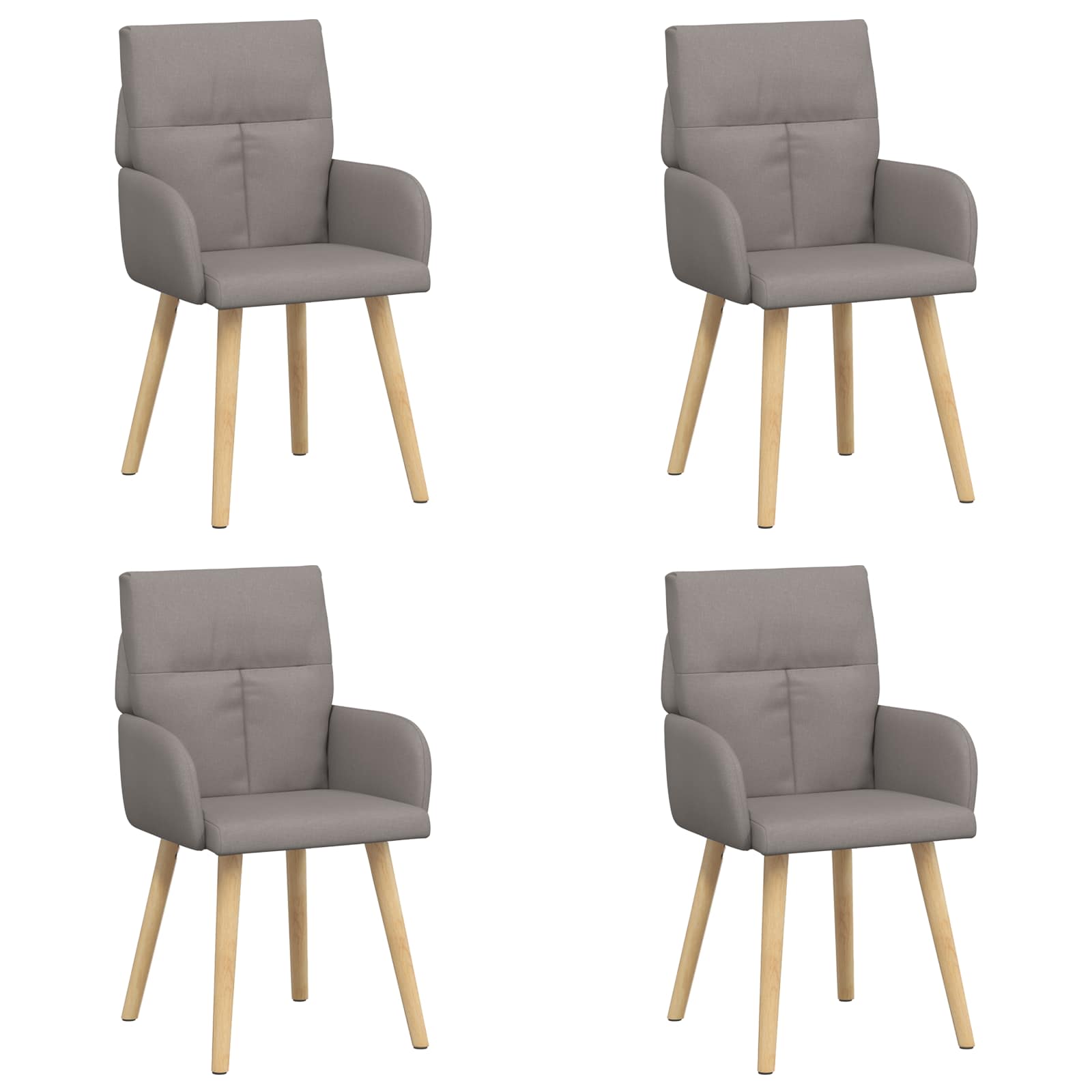 Eettafelstoelen 4 pcs Stof Taupe 60 x 56 x 96 cm