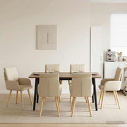 Eettafelstoelen 4 stuks stof crèmekleurig 60x56x96 cm