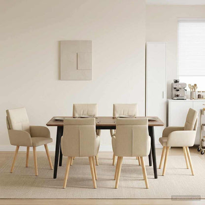 Eettafelstoelen 4 pcs Stof Crèmekleurig 60 x 56 x 96 cm