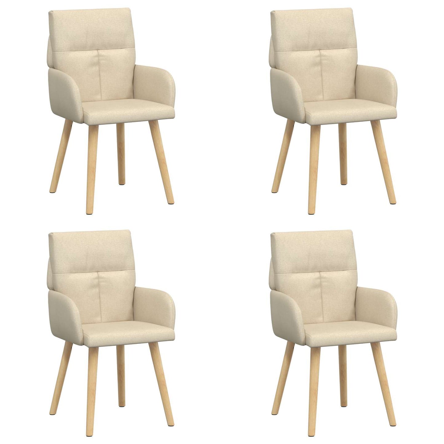Eettafelstoelen 4 pcs Stof Crèmekleurig 60 x 56 x 96 cm